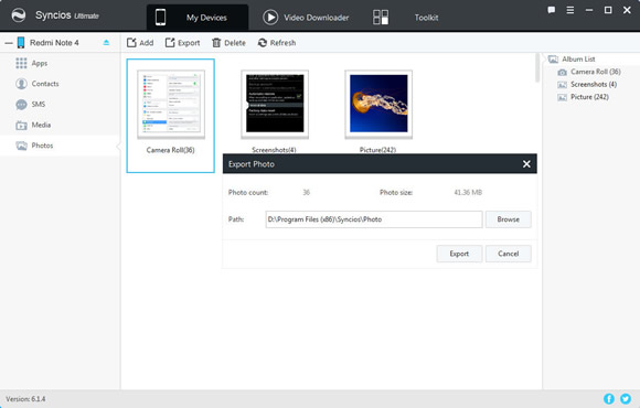 backup Xiaomi Redmi Note 14/14 Pro by syncios manager