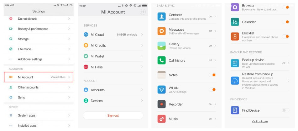 Xiaomi Mi A4 Backup Assistant