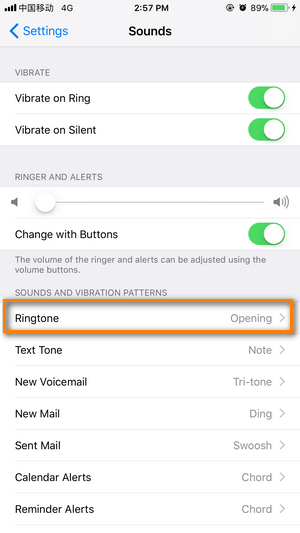 choose Ringtones on iPhone 6/6s