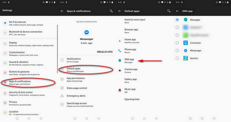 android default app settings