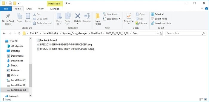 open OnePlus 133/13T/13R messages backup folder