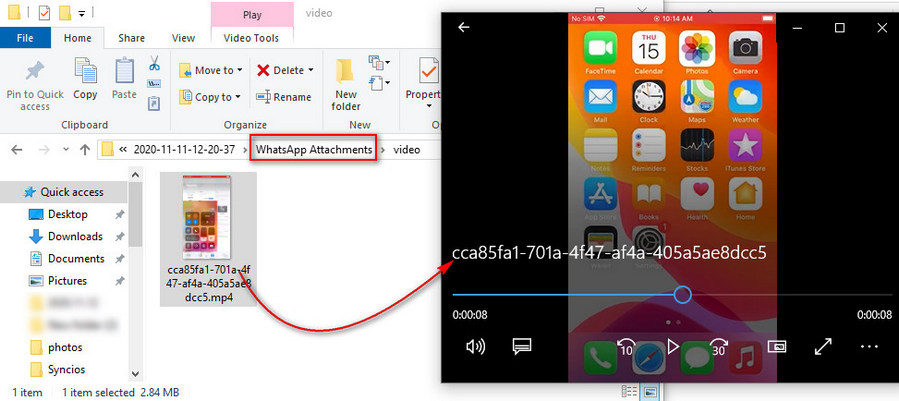 open WhatsApp videos on computer
