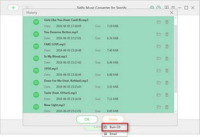 Choose Spotify Music for Burning