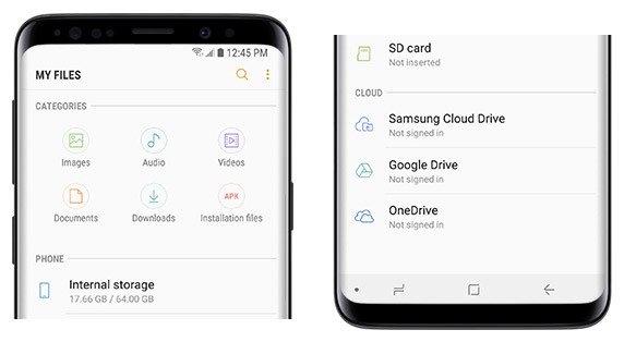 Cloud Storage Services on Samsung Galaxy S9
