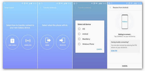 connect android and Samsung Galaxy S25 via Smart Switch
