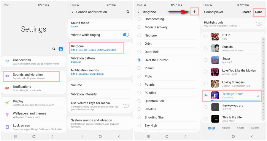 import ringtones to Samsung Galaxy S25
