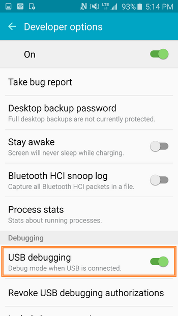 debug Samsung Galaxy Note 5/4/3