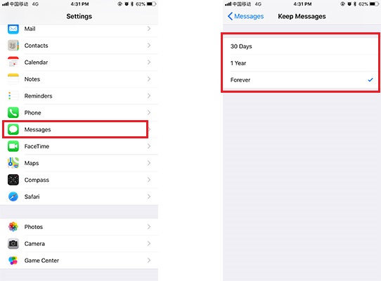 delete old messeges on iPhone in iOS 18