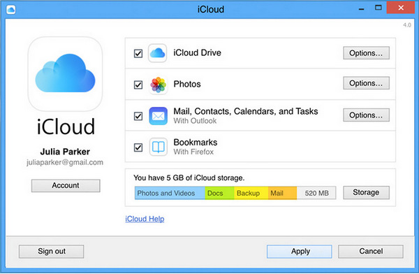 delete iCloud backups On Windows Computer