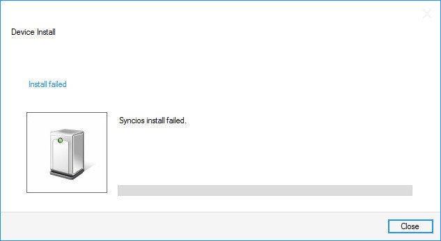 Arquivo de download de Syncios falhou
