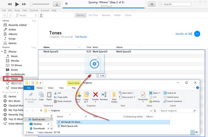 transfer ringtones to iPhone 16 or iPhone 16 Plus via iTunes