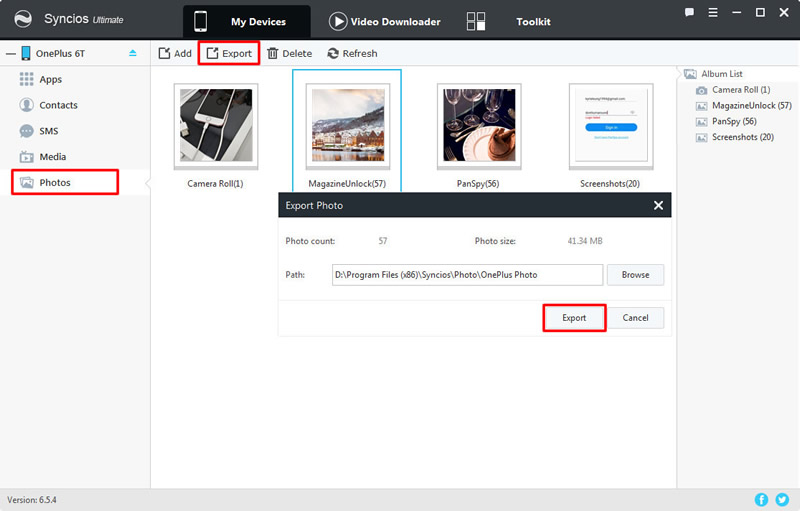 export OnePlus 13t photo folder to pc