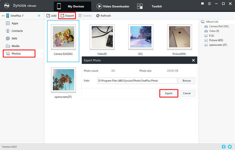 export oneplus 7 photo folder to pc