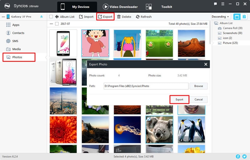 export Samsung Galaxy S25 photo file