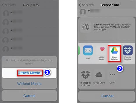 backup WhatsApp chats with google drive on iPhone