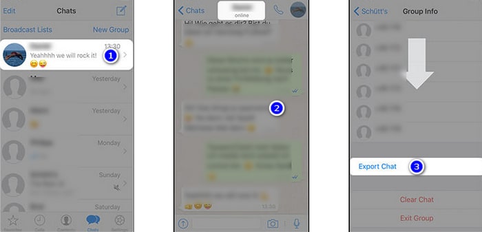 export WhatsApp chats to Samsung Galaxy S20 on iPhone