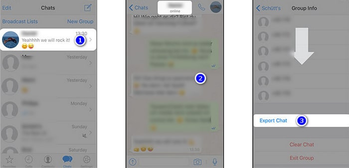 export WhatsApp chats to Samsung Galaxy S25 on iPhone
