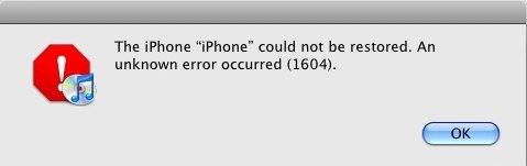 fix iTunes error 1604