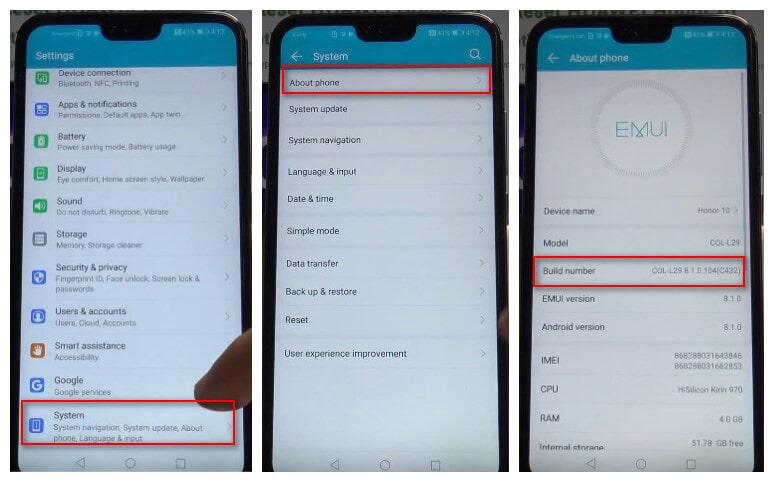 enable debugging mode on Huawei Honor 10