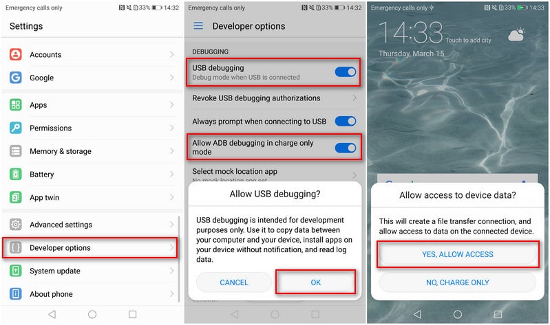 Enable Developer Option on Huawei P10/P10 Plus 