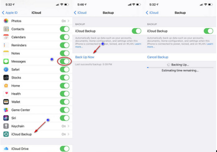 Back up iPhone text messages using iCloud