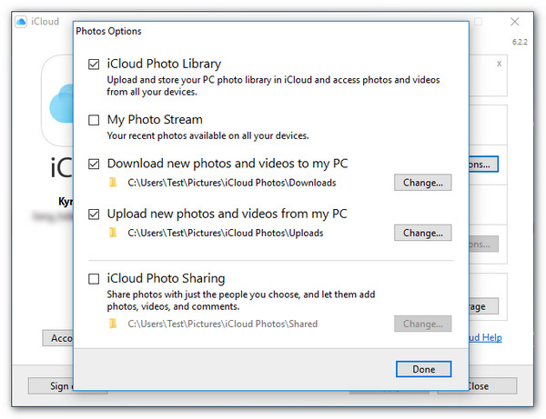 set icloud for windows