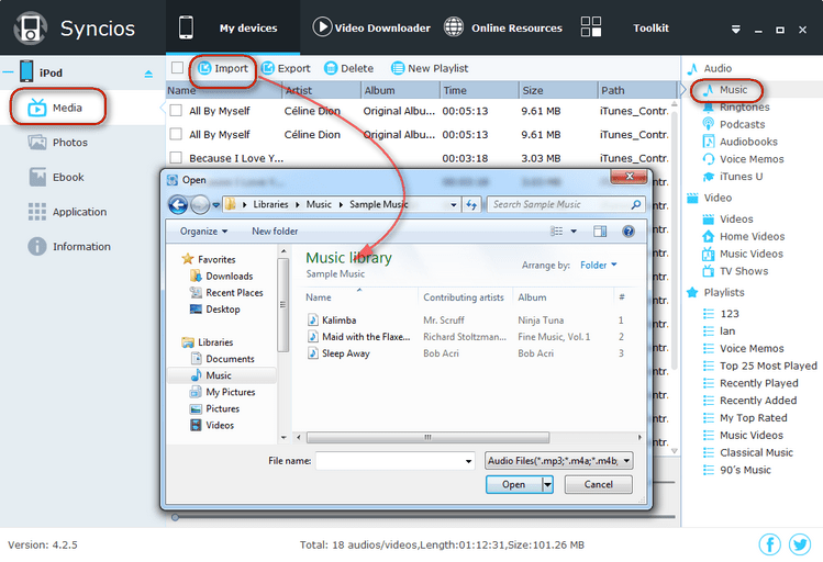 Syncios iPod Transfer