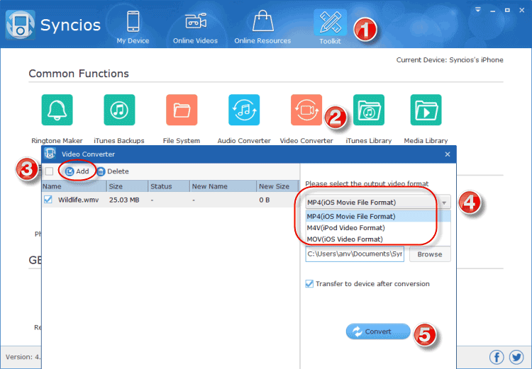 Syncios iPod Video Converter