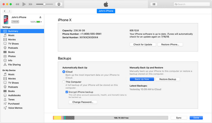 itunes backup iPhone 16 notes 