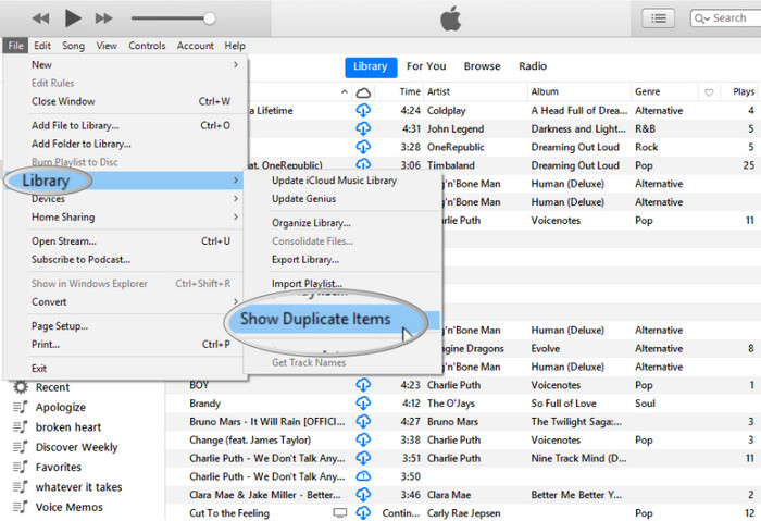 Delete duplicate songs using iTunes
