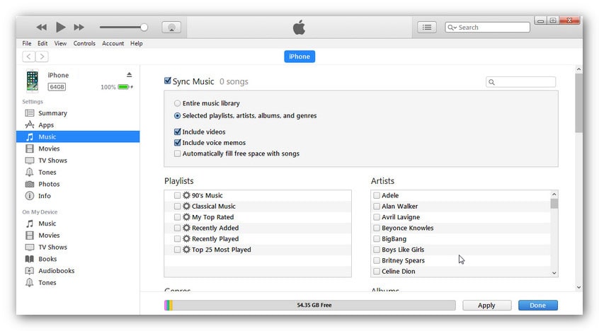 sync itunes music to iPhone 16