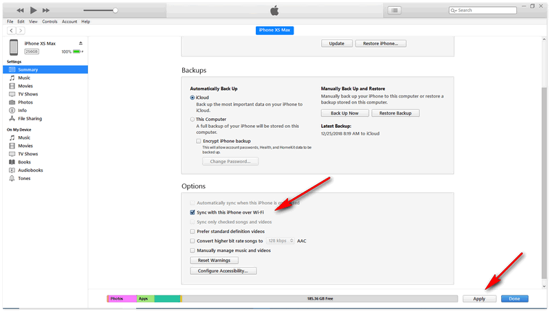 itunes wifi sync