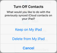Turn off iCloud Contact Sync