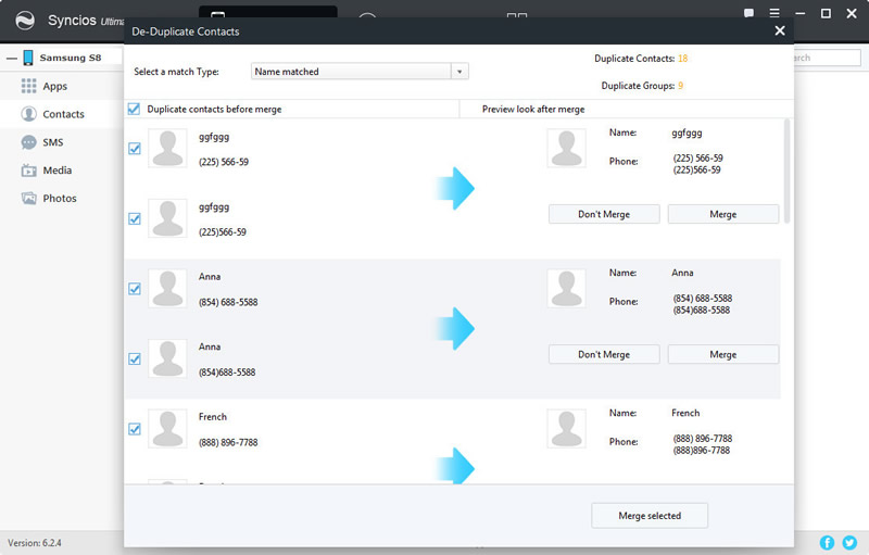 duplicate contacts