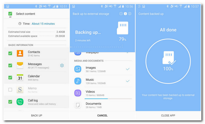 backup Samsung Galaxy S25 to SD card