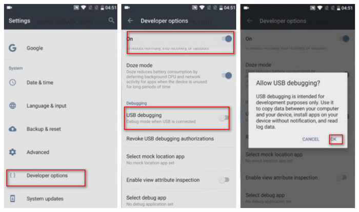 oneplus 3t usb debugging model