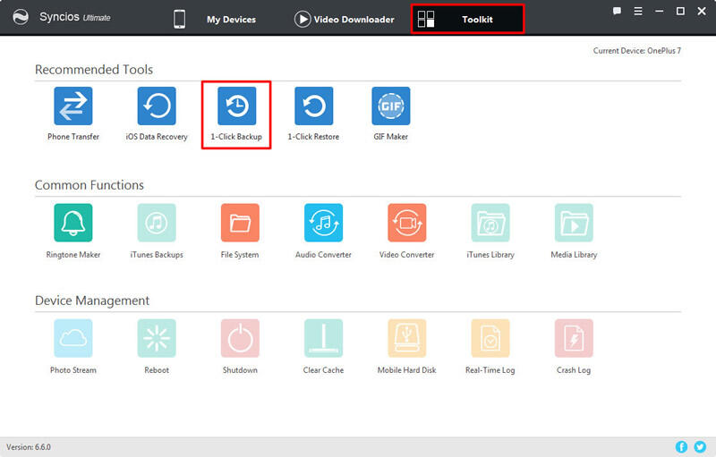 1-click backup oneplus 7