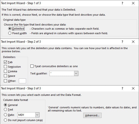 open txt files on excel