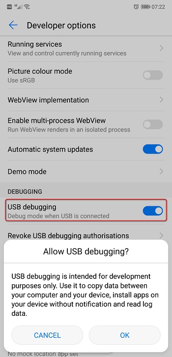 Open USB Debugging Mode Huawei P30/P30 Pro