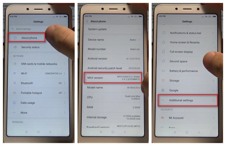 impulso vistazo Moderar How to Enable Developer Options and USB debugging on Xiaomi Redmi Phone