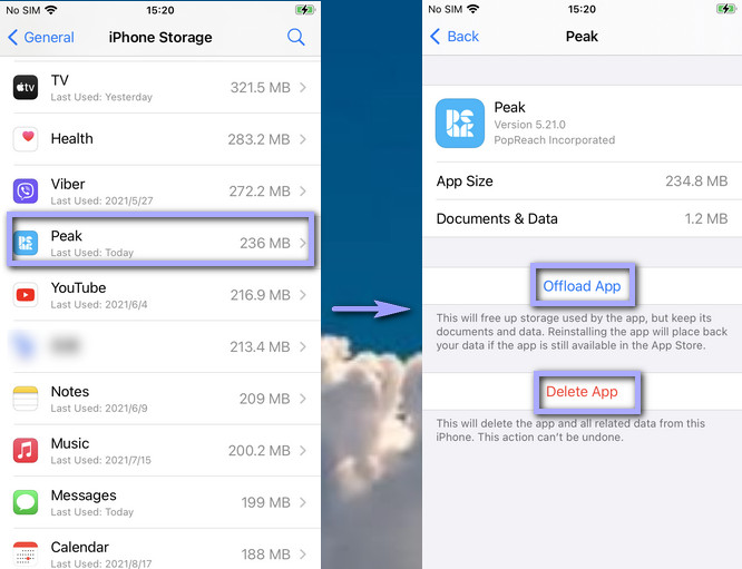 Remove or offload unused apps on iPhone directly