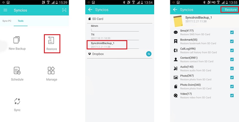 restore Samsung Galaxy S25 from SD card