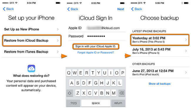restore contacts from iCloud