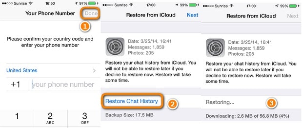 restore whatsapp messages to iphone se 2020 from whatsapp icloud backup