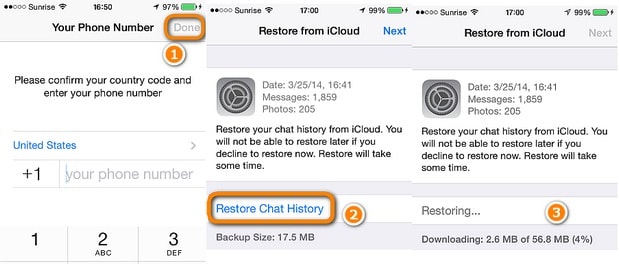 restore whatsapp messages to iOS 18 device 2020 from whatsapp icloud backup