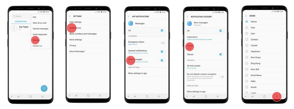 Choose message tone on Samsung Galaxy S25/S25+/S25 Ultra