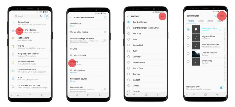 Choose ringtone on Samsung Galaxy S25/S25+/S25 Ultra