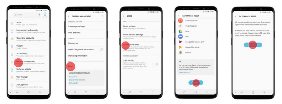 Factory reset Samsung Galaxy S25/S25+/S25 Ultra