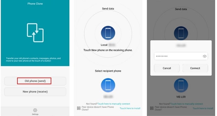 transfer old Android phone contents to Huawei P40 with Huawei clone