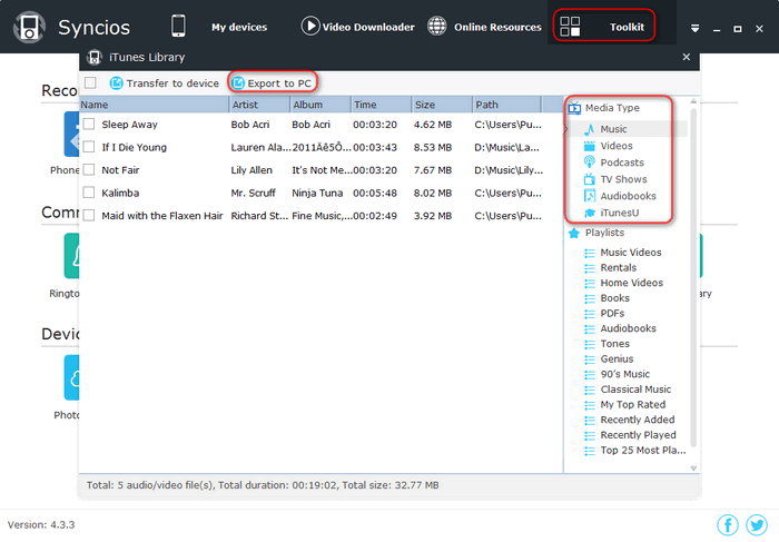 Export iTunes Media to PC or iOS Devices